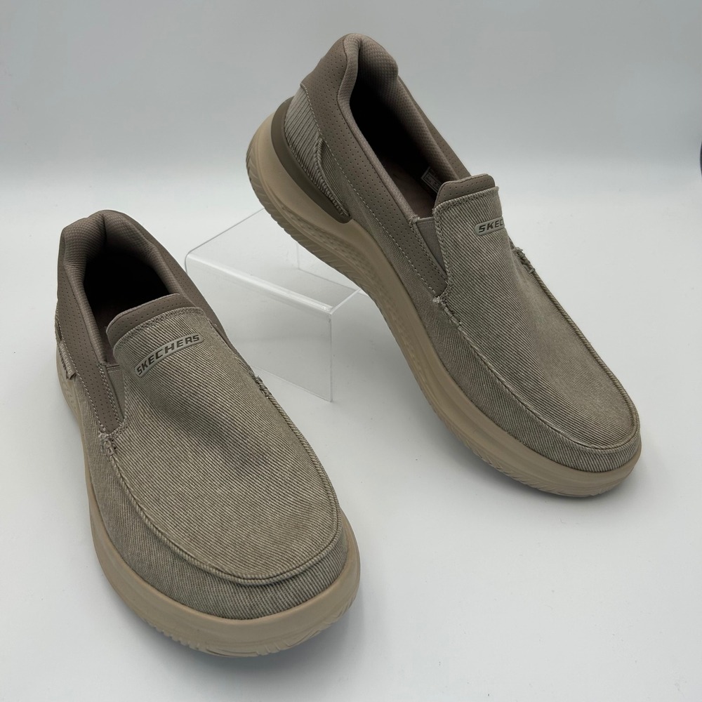 Skechers Relaxed Fit Air Cooled Memory Foam 205066 Mens Sz 11 Taupe Slip On